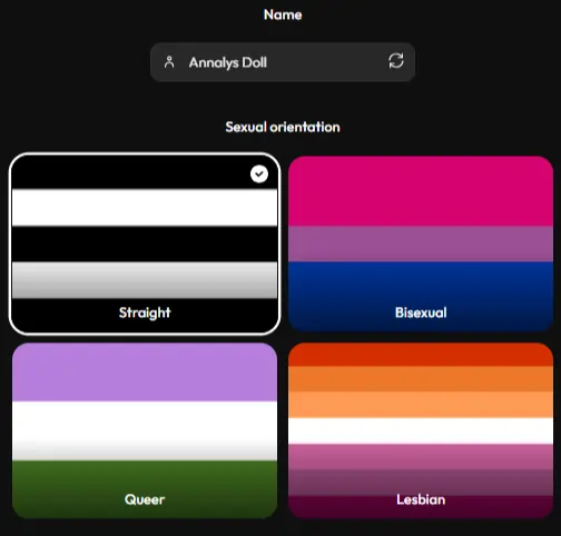 JOI AI - AI Character Name and Sexual Orientation