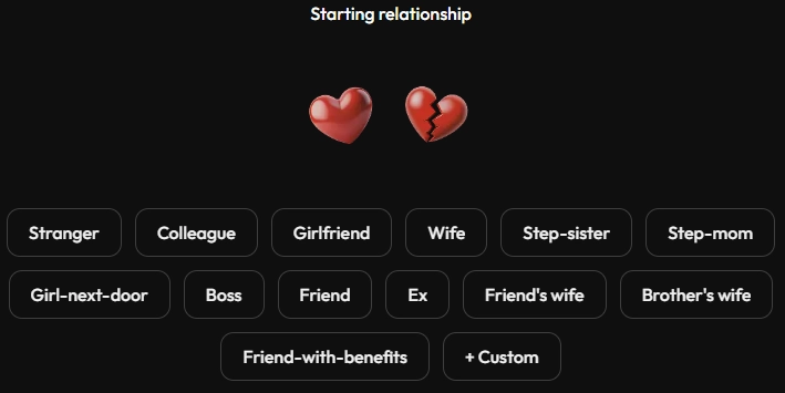JOI AI - AI Character Relationship Status