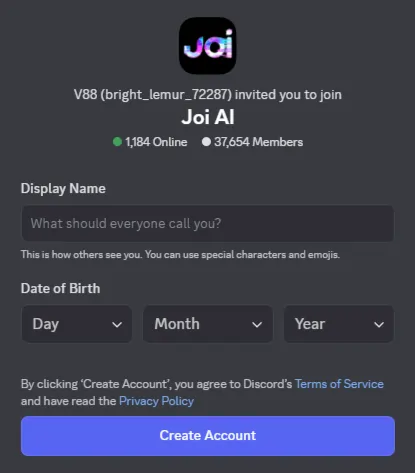 JOI AI - Discord Channel