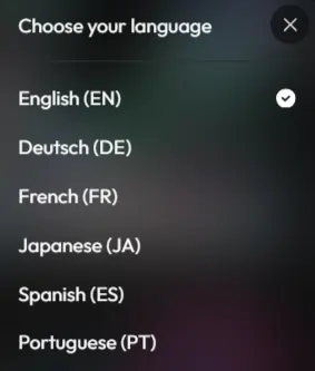 JOI AI - Language Supports