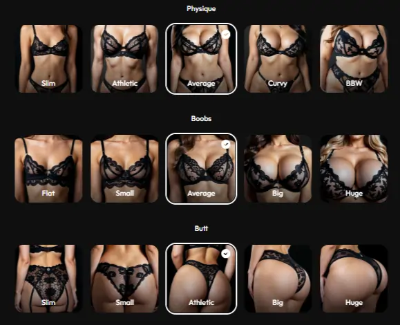 Joi AI - Choose AI Character Physique, Boobs and Butt