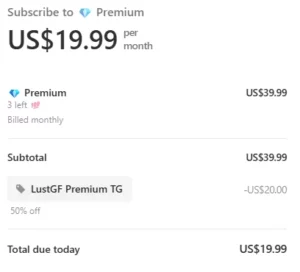 LustGF AI Monthly Pricing