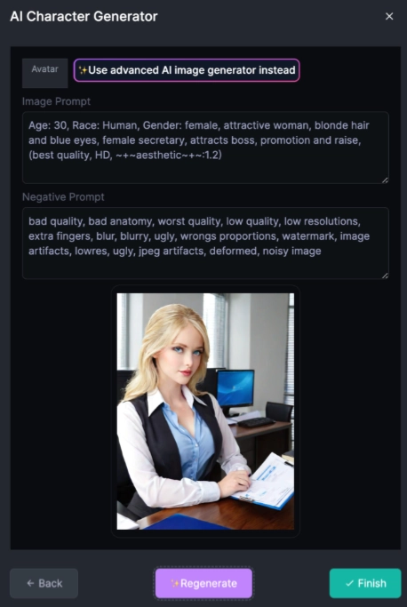 RPRP AI - Use advanced Image Generator For Character Generation