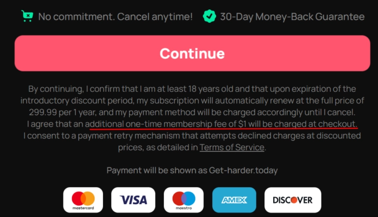 Get-Harder.Today Hidden Fees and Billing Details for Privacy