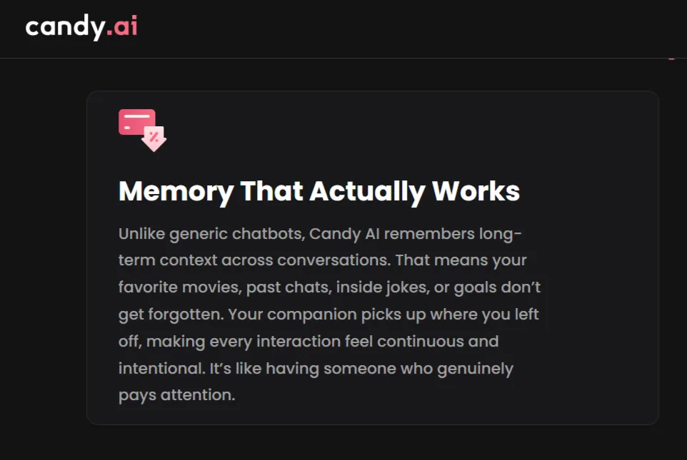 Candy AI Memory Feature