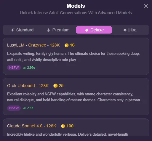 LusyChat AI - Deluxe Model Tokens