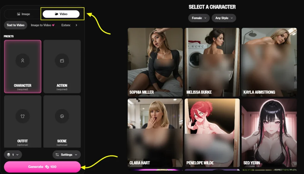 Ourdream AI - AI Video Generation Interface