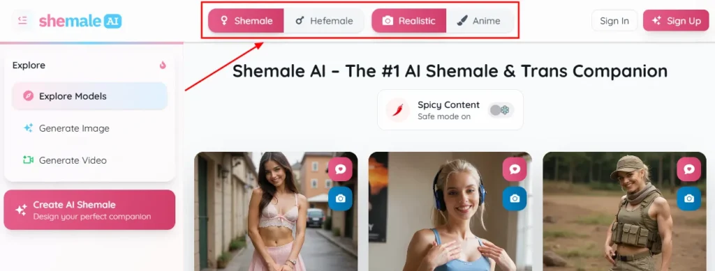 Shemale AI Model Types
