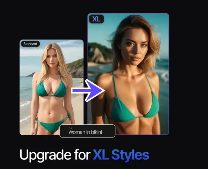 Standard to XL Style image Promptchan AI