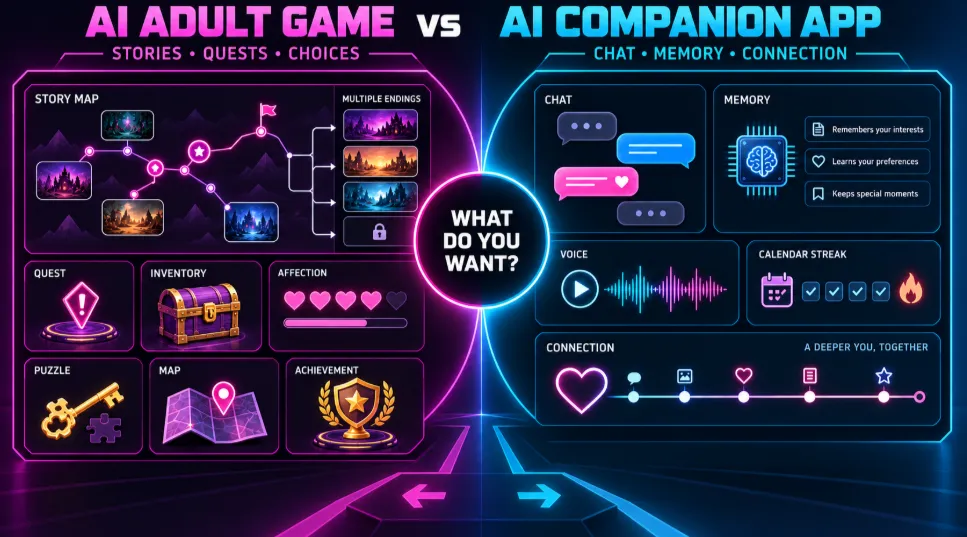 AI Porn Game vs AI Girlfriend App