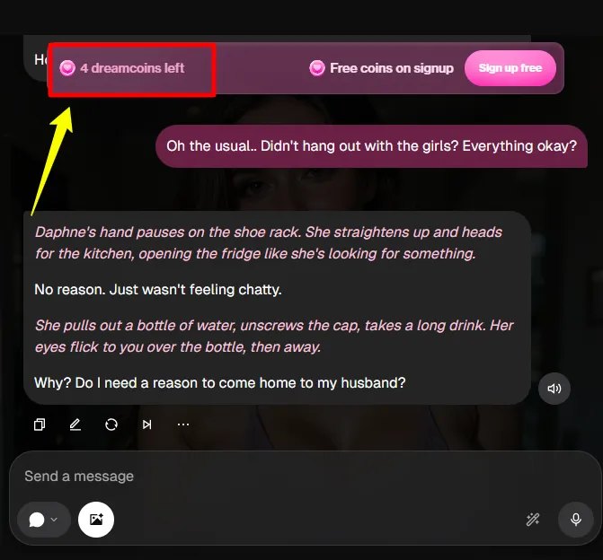 Free User Chat Costs - Ourdream AI Dreamcoins